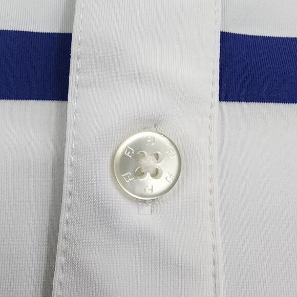 Footjoy Shirt Mens 2XL White Color Striped Polo Performance Golf Glasgow Hills - Picture 10 of 16